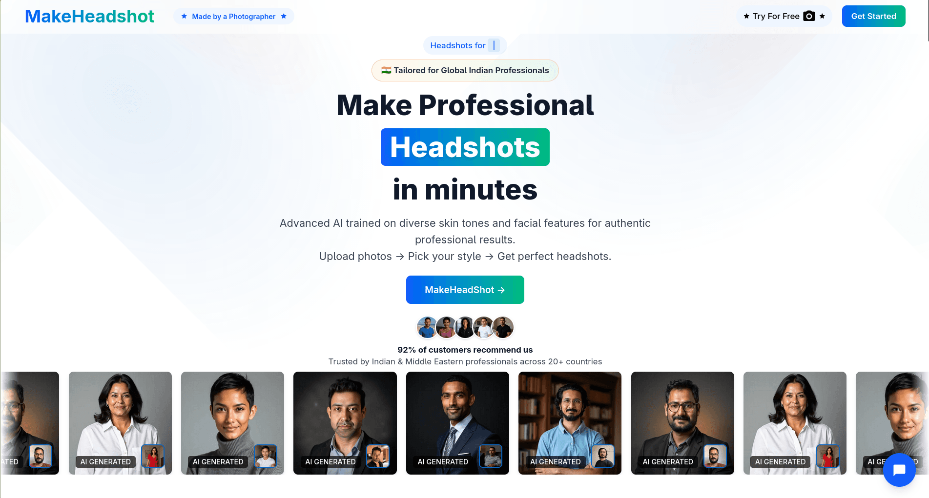 MakeHeadshot: AI Headshot Generator for Professionals